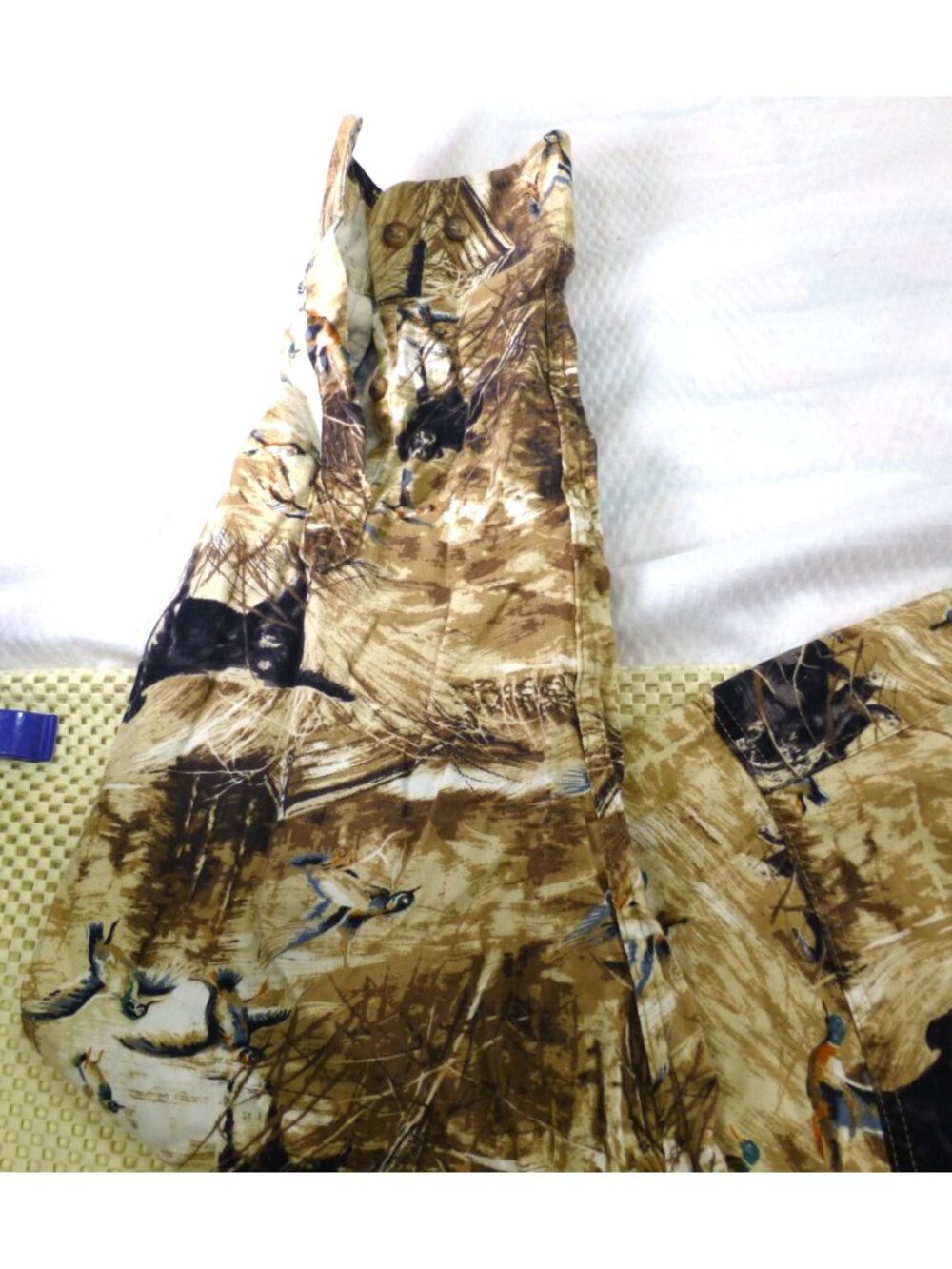 North River Mens Hunting-Themed Button-Up Shirt L 100% Cotton Brown Dogs & Ducks - Picture 8 of 15